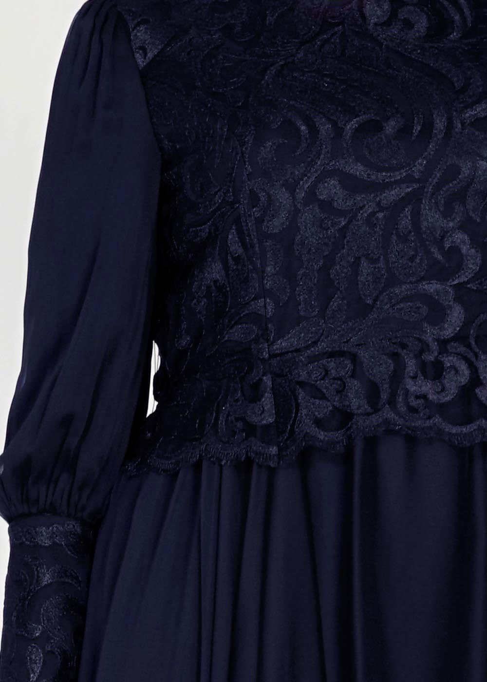 Tesettür giyim LACİVERT ŞİFON ABİYE ELBİSE 5037