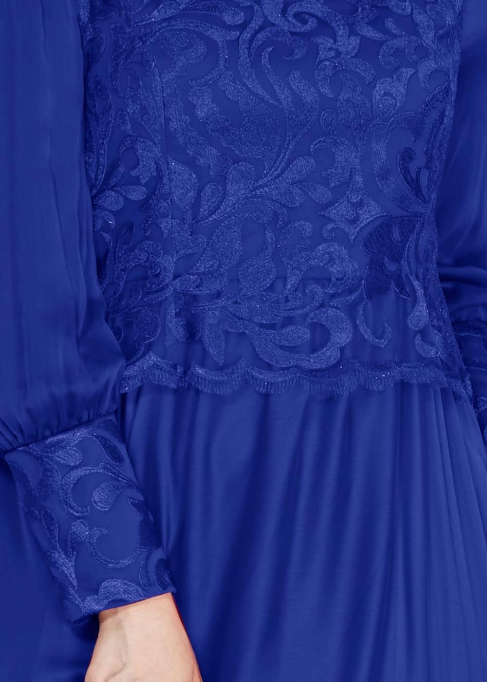 Tesettür giyim LACİVERT ŞİFON ABİYE ELBİSE 5037