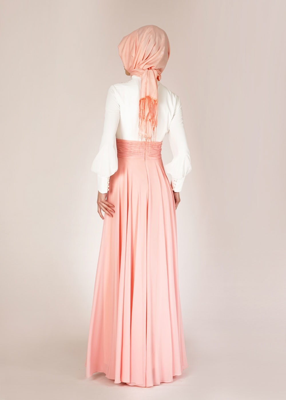 Tesettür giyim PUDRA 5054 New Multi Şifon Tesettür  Abiye