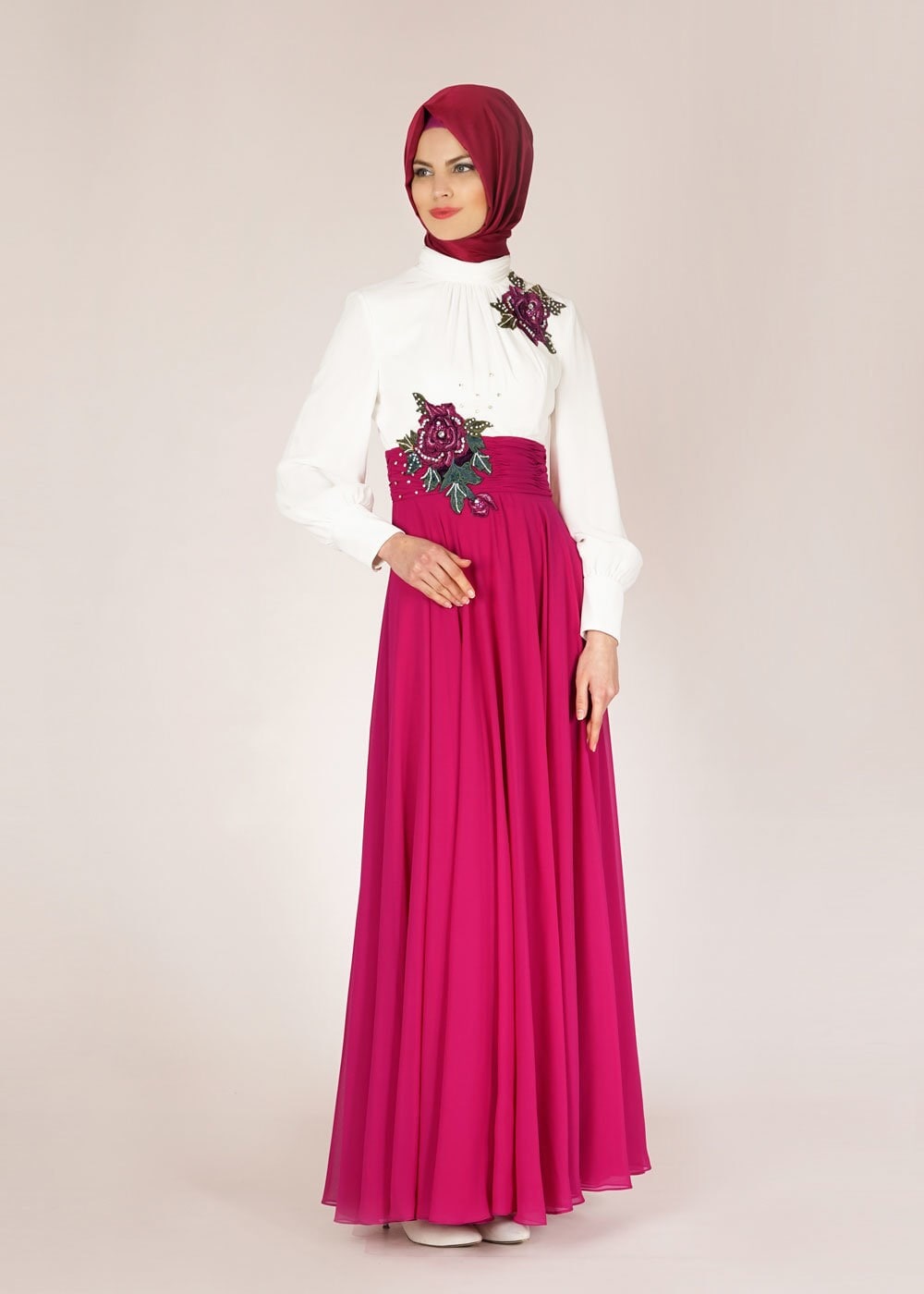 Tesettür giyim MOR 5054 New Multi Şifon Tesettür  Abiye