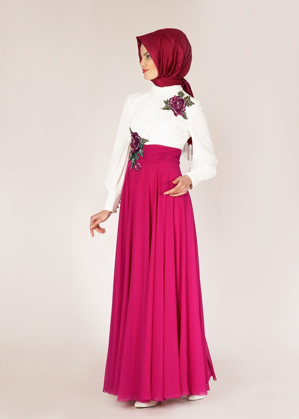 Tesettür giyim MOR 5054 New Multi Şifon Tesettür  Abiye