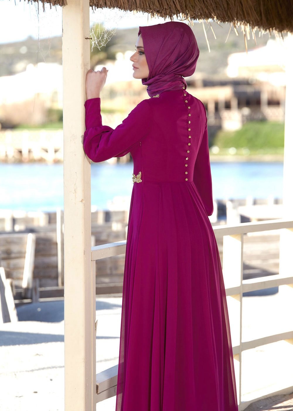 Tesettür giyim MOR 5055 New Multi Şifon Tesettür Abiye