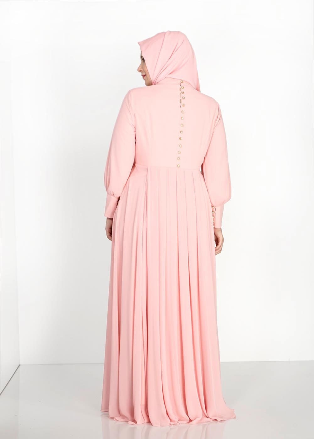 Tesettür giyim PUDRA 5056 New Multi Şifon Tesettür Abiye