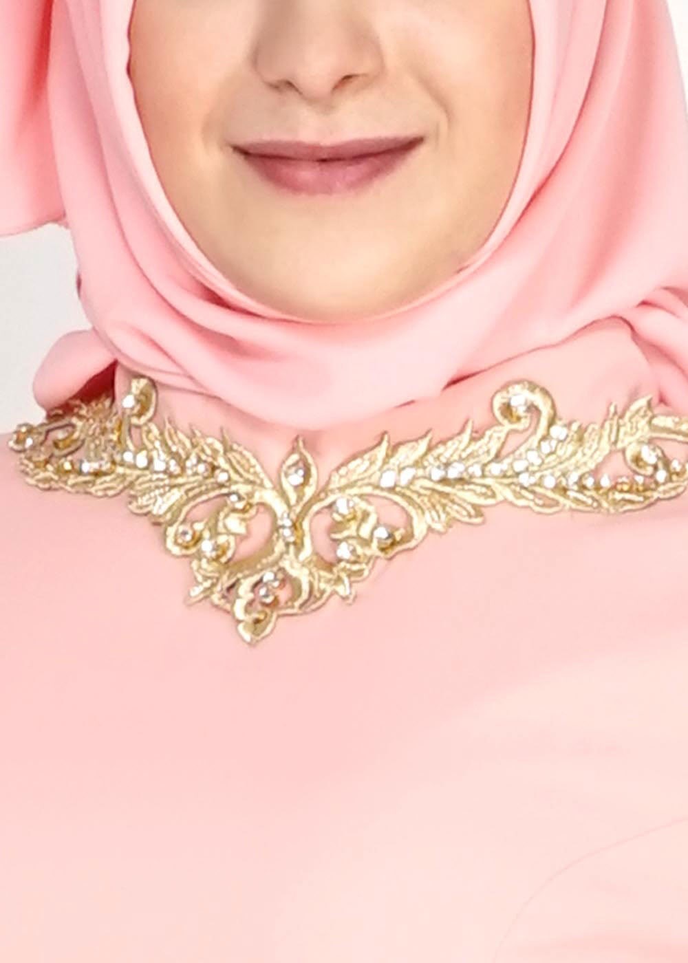 Tesettür giyim PUDRA 5056 New Multi Şifon Tesettür Abiye