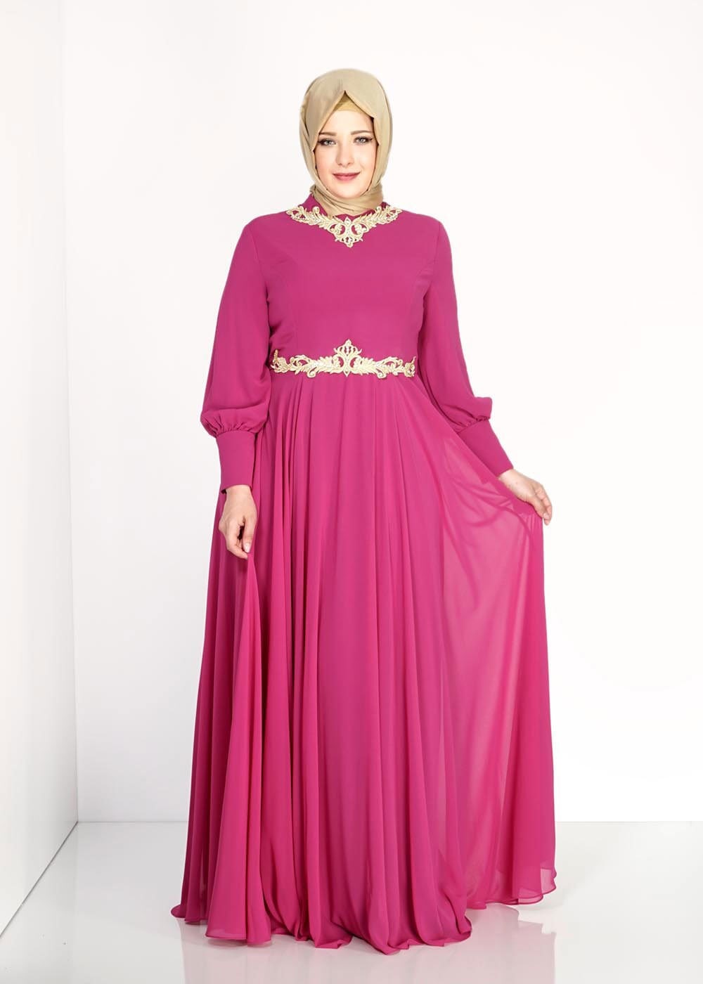 Tesettür giyim MOR 5056 New Multi Şifon Tesettür Abiye