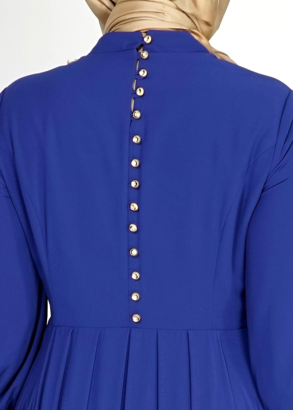 Tesettür giyim MAVİ 5056 New Multi Şifon Tesettür Abiye