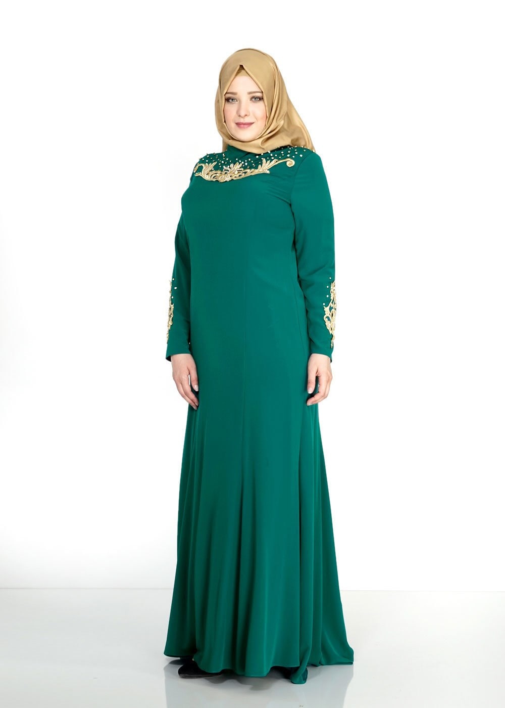 Tesettür giyim YEŞİL 5058 Criss Tesettür Abiye