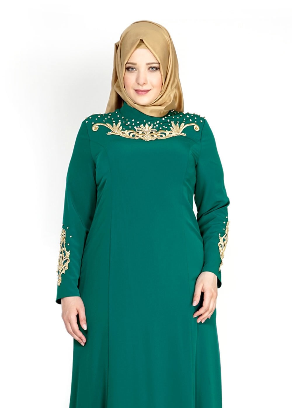 Tesettür giyim YEŞİL 5058 Criss Tesettür Abiye