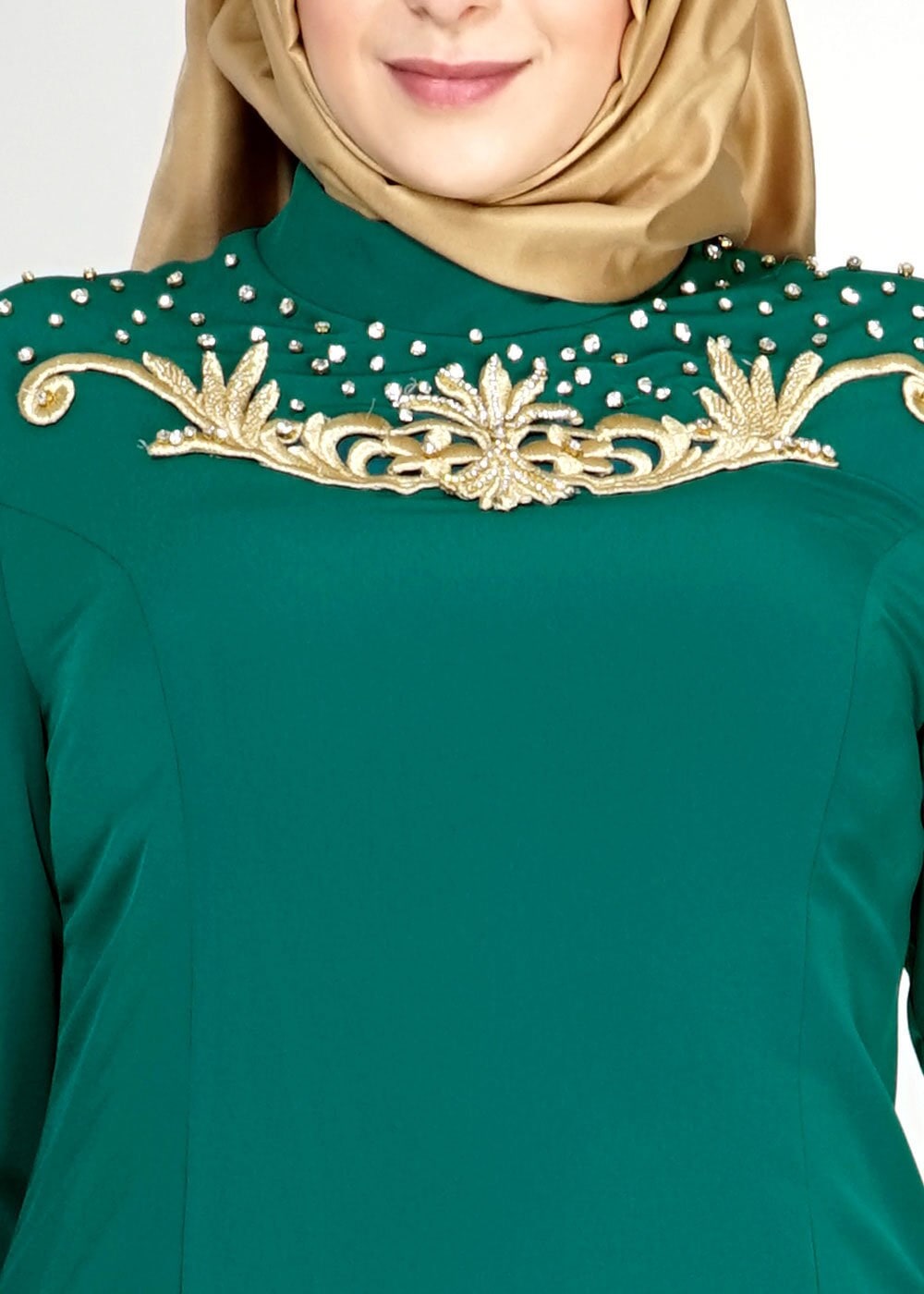 Tesettür giyim YEŞİL 5058 Criss Tesettür Abiye