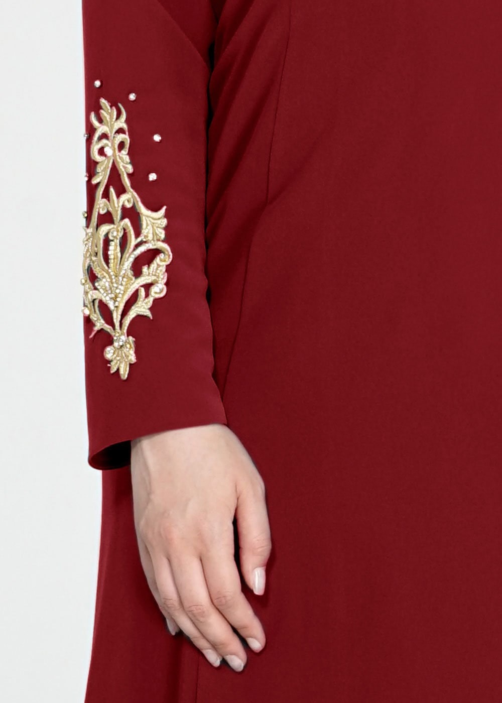 Tesettür giyim BORDO 5058 Criss Tesettür Abiye