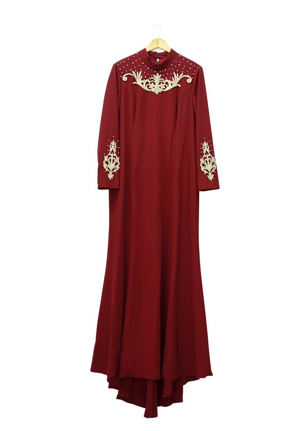 Tesettür giyim BORDO 5058 Criss Tesettür Abiye