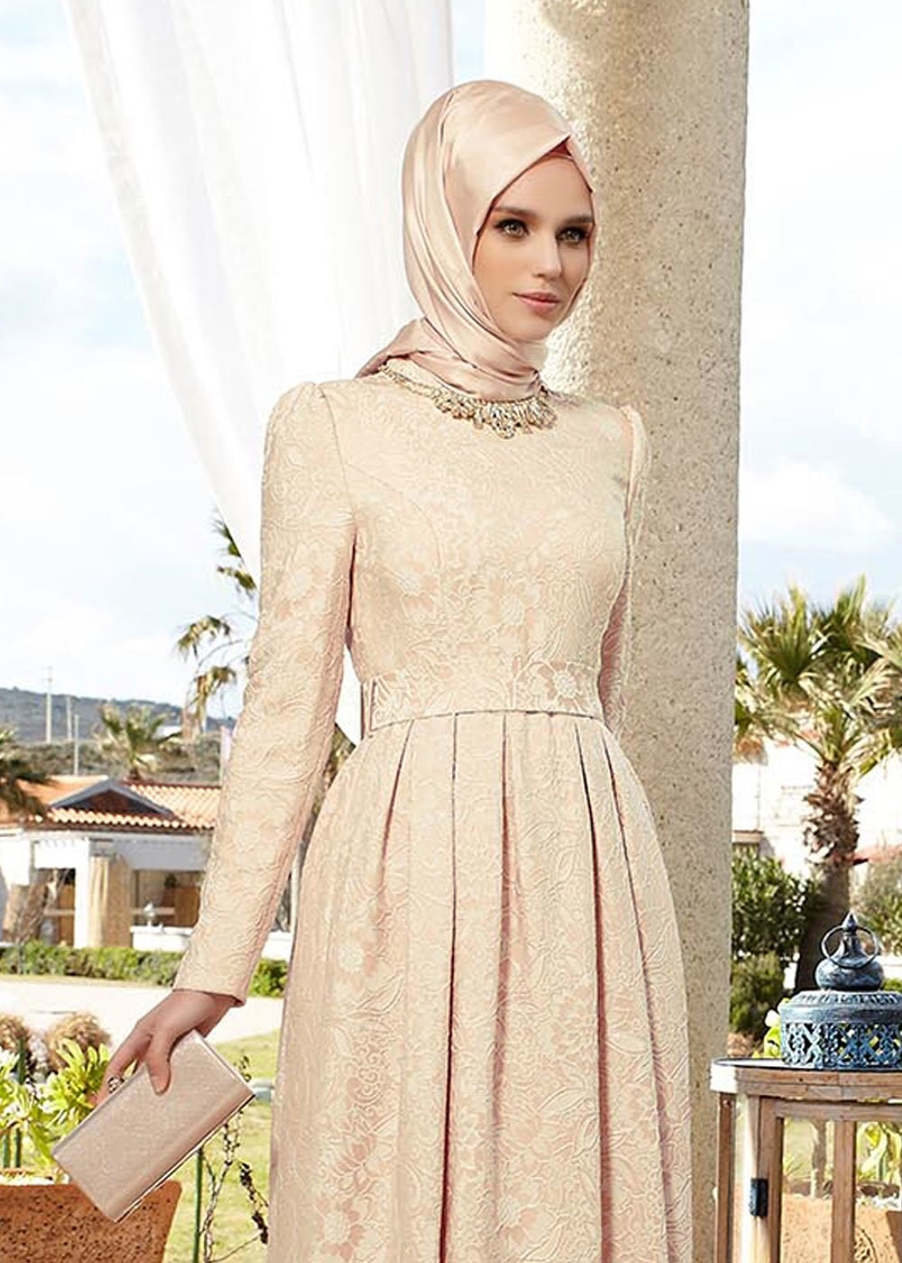 Tesettür giyim ALTIN 5061 Jakar Tesettür Abiye