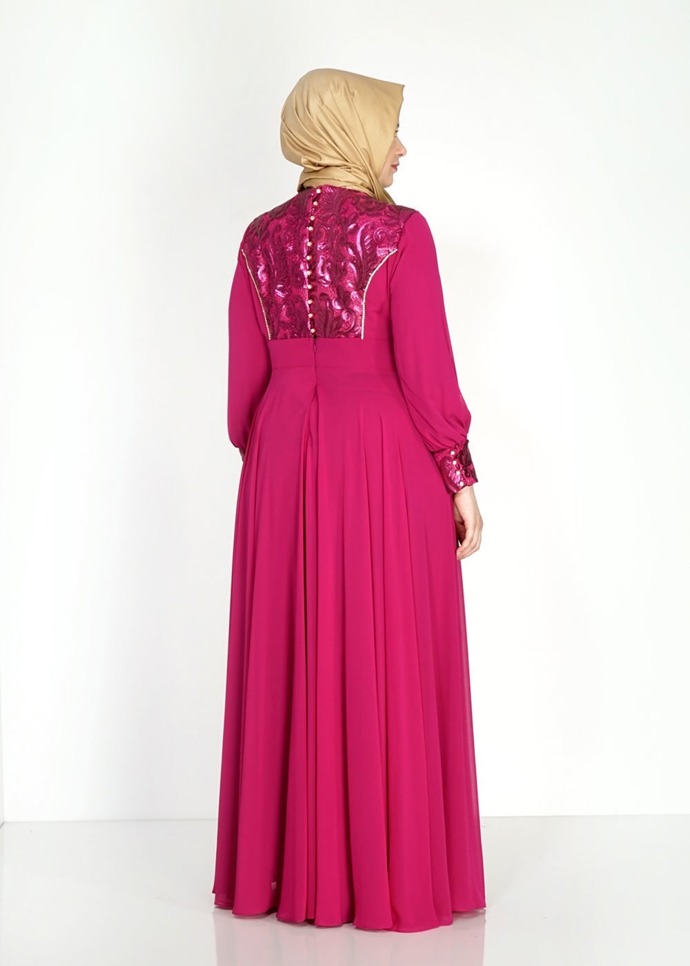 Tesettür giyim MOR 5069 New Multi Şifon Tesettür Abiye