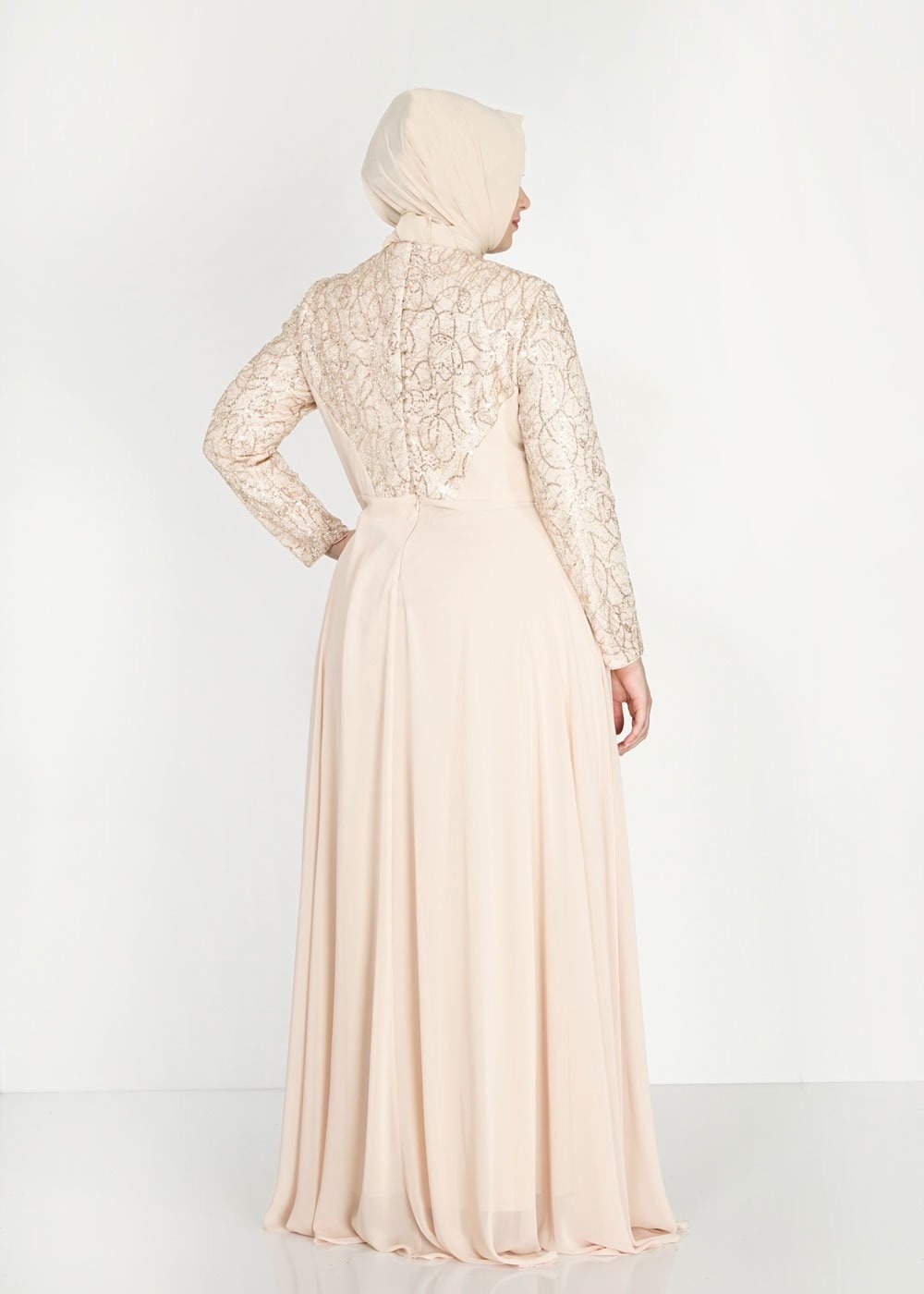 Tesettür giyim BEJ 5081 New Multi Şifon Tesettür Abiye