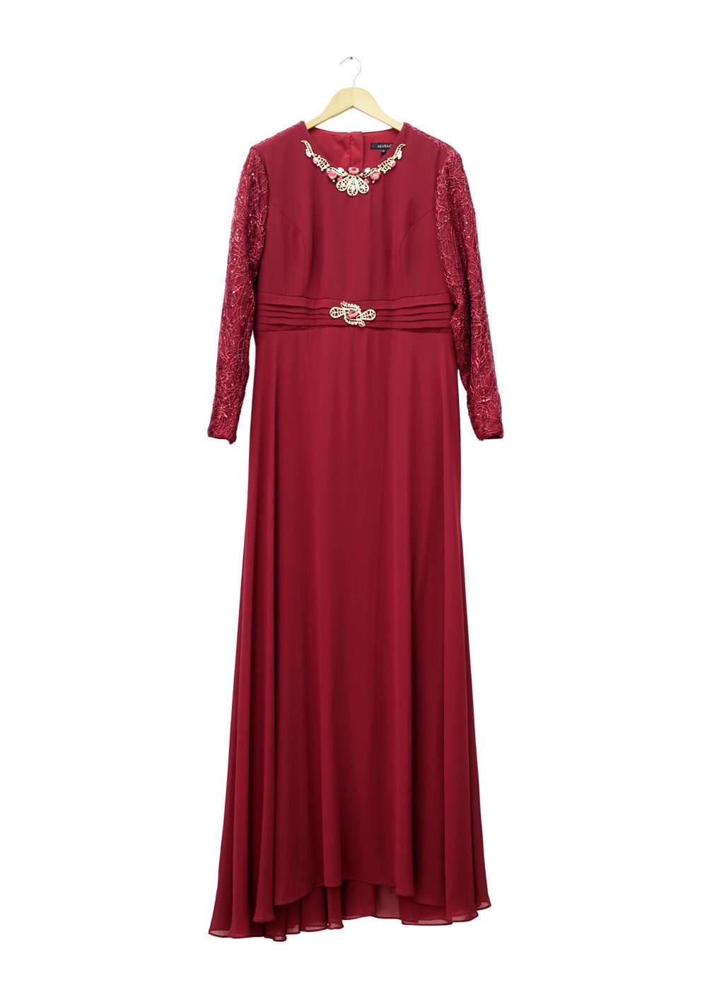 Tesettür giyim BORDO 5081 New Multi Şifon Tesettür Abiye