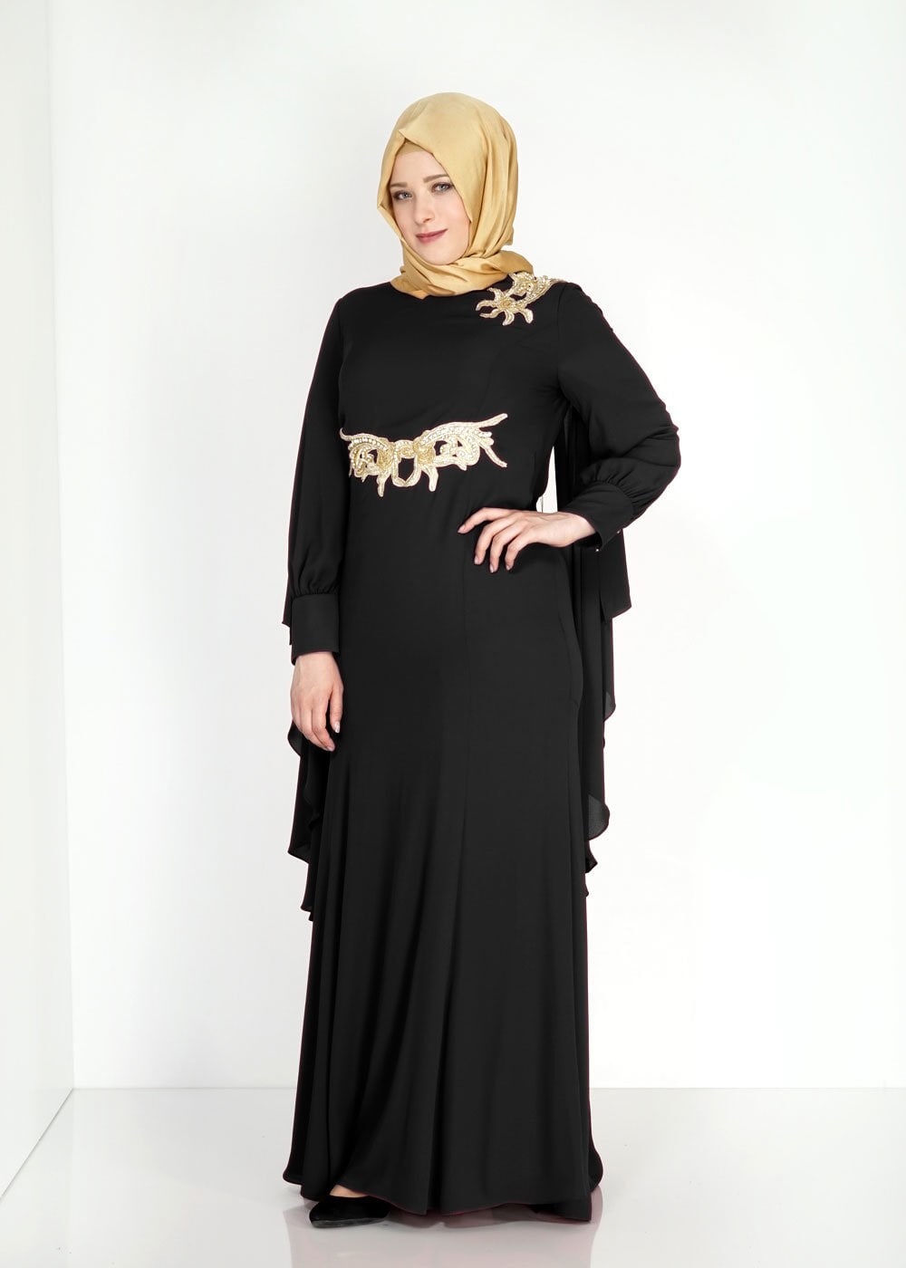 Tesettür giyim SİYAH 5092 Sisley Tesettür Tesettür Abiye