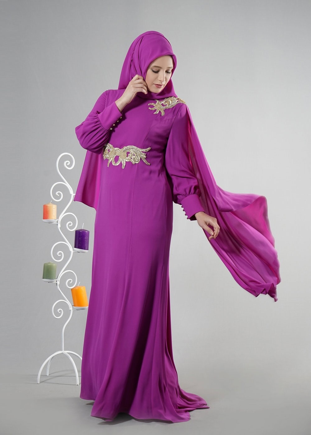 Tesettür giyim MOR 5092 Sisley Tesettür Tesettür Abiye