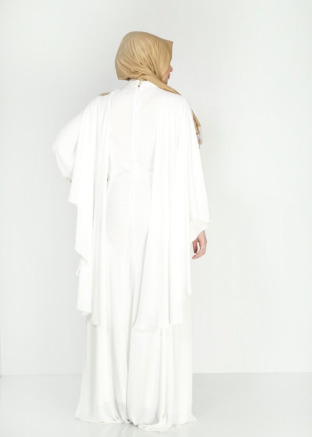 Tesettür giyim BEYAZ 5092 Sisley Tesettür Tesettür Abiye