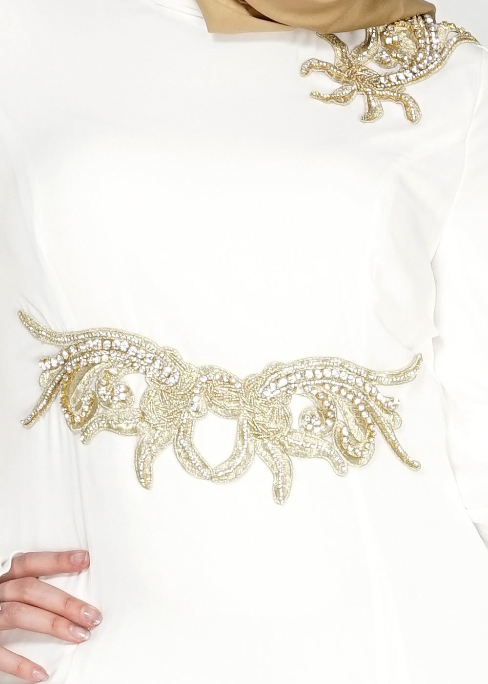 Tesettür giyim BEYAZ 5092 Sisley Tesettür Tesettür Abiye