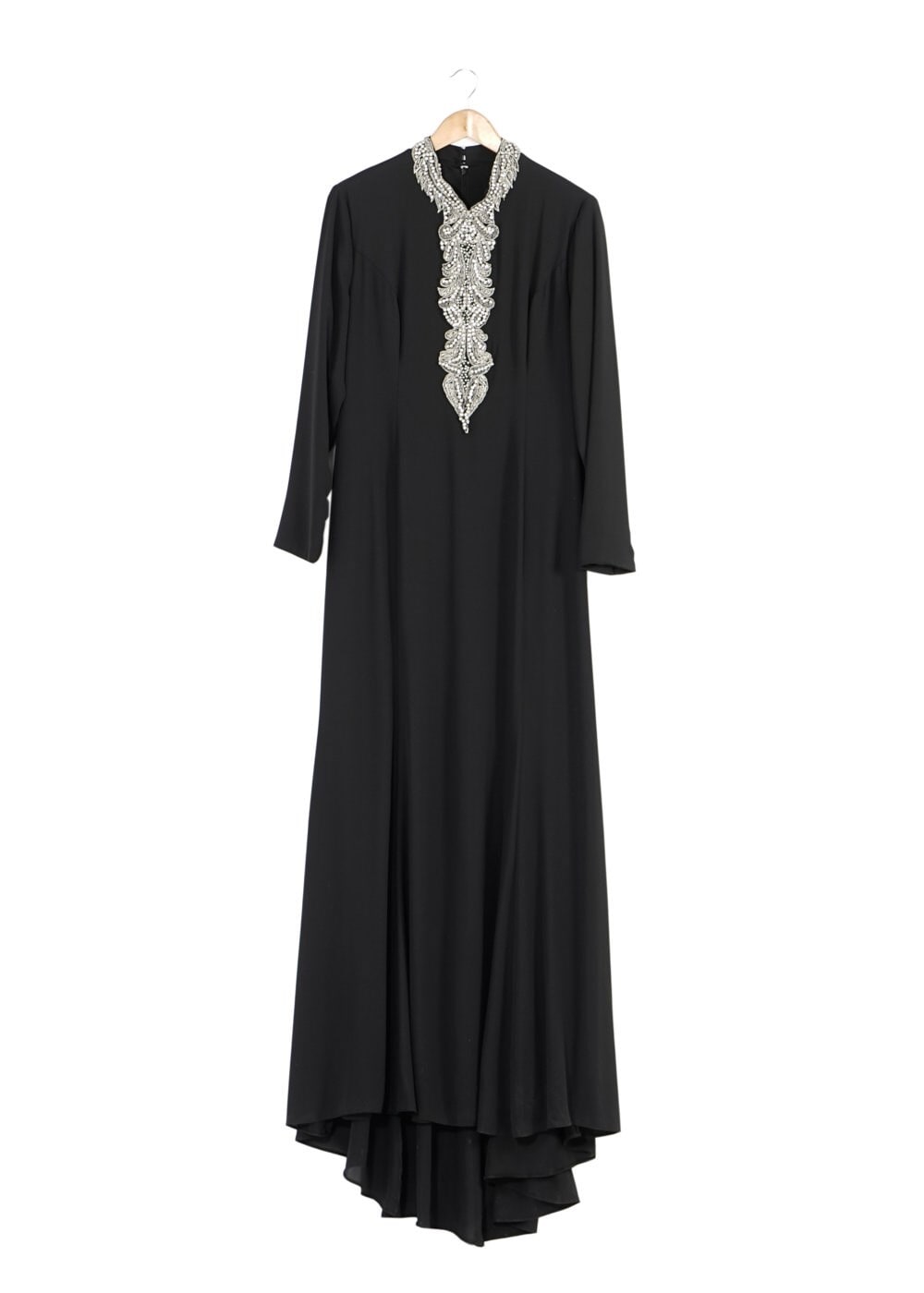 Tesettür giyim SİYAH TAŞ DETAYLI ABİYE ELBİSE 5094