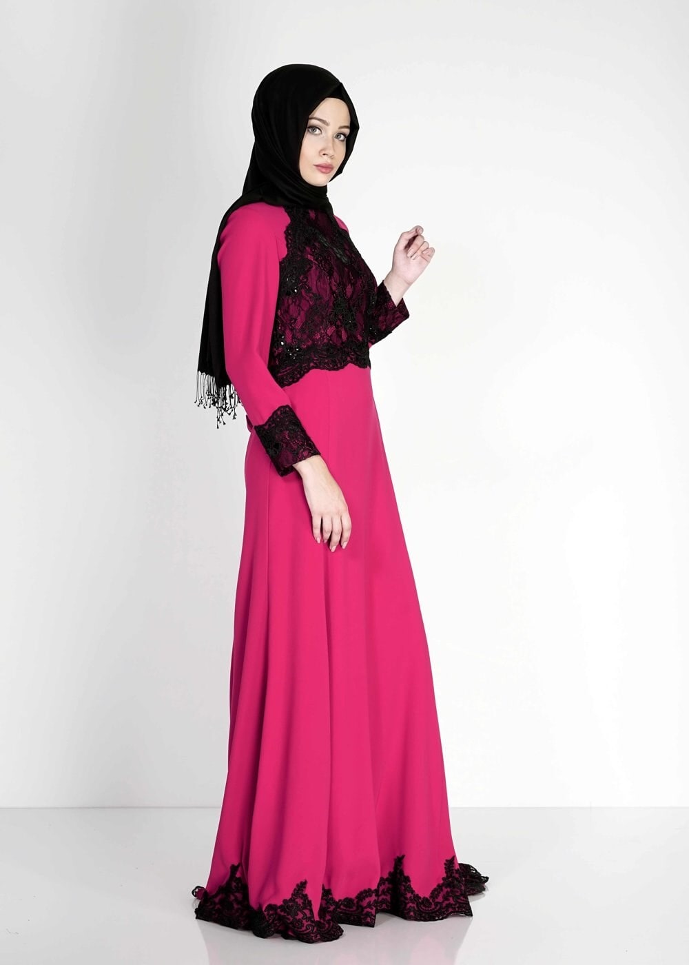 Tesettür giyim FUŞYA 5100 Suzanna Tesettür  Abiye