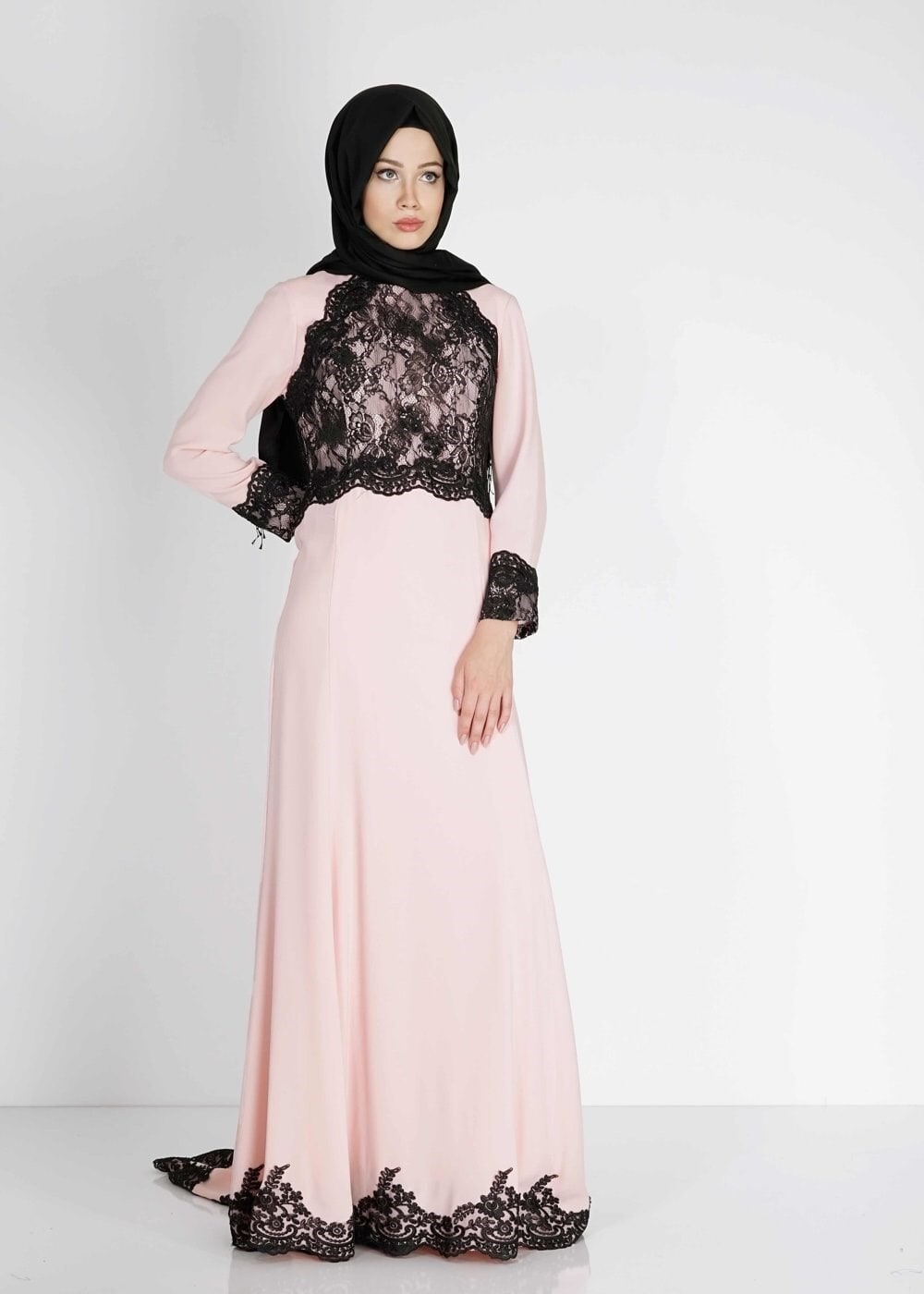 Tesettür giyim PUDRA 5100 Suzanna Tesettür  Abiye