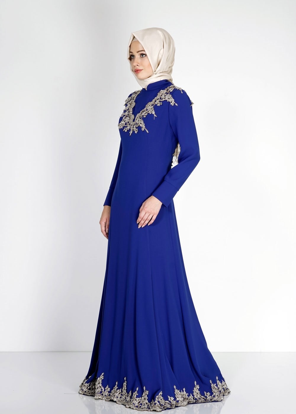 Tesettür giyim LACİVERT 5101 Suzanna Tesettür  Abiye Elbise
