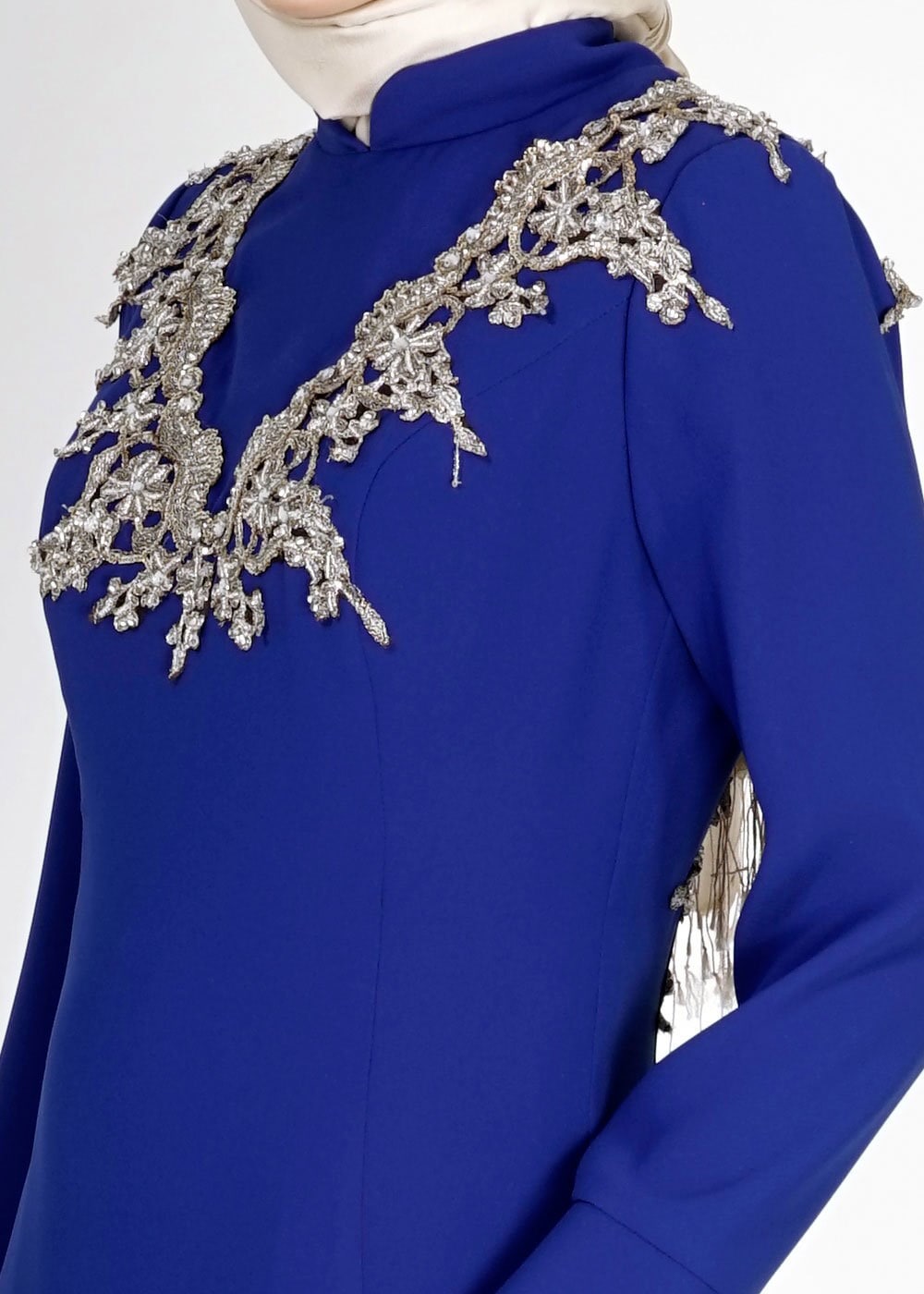 Tesettür giyim LACİVERT 5101 Suzanna Tesettür  Abiye Elbise