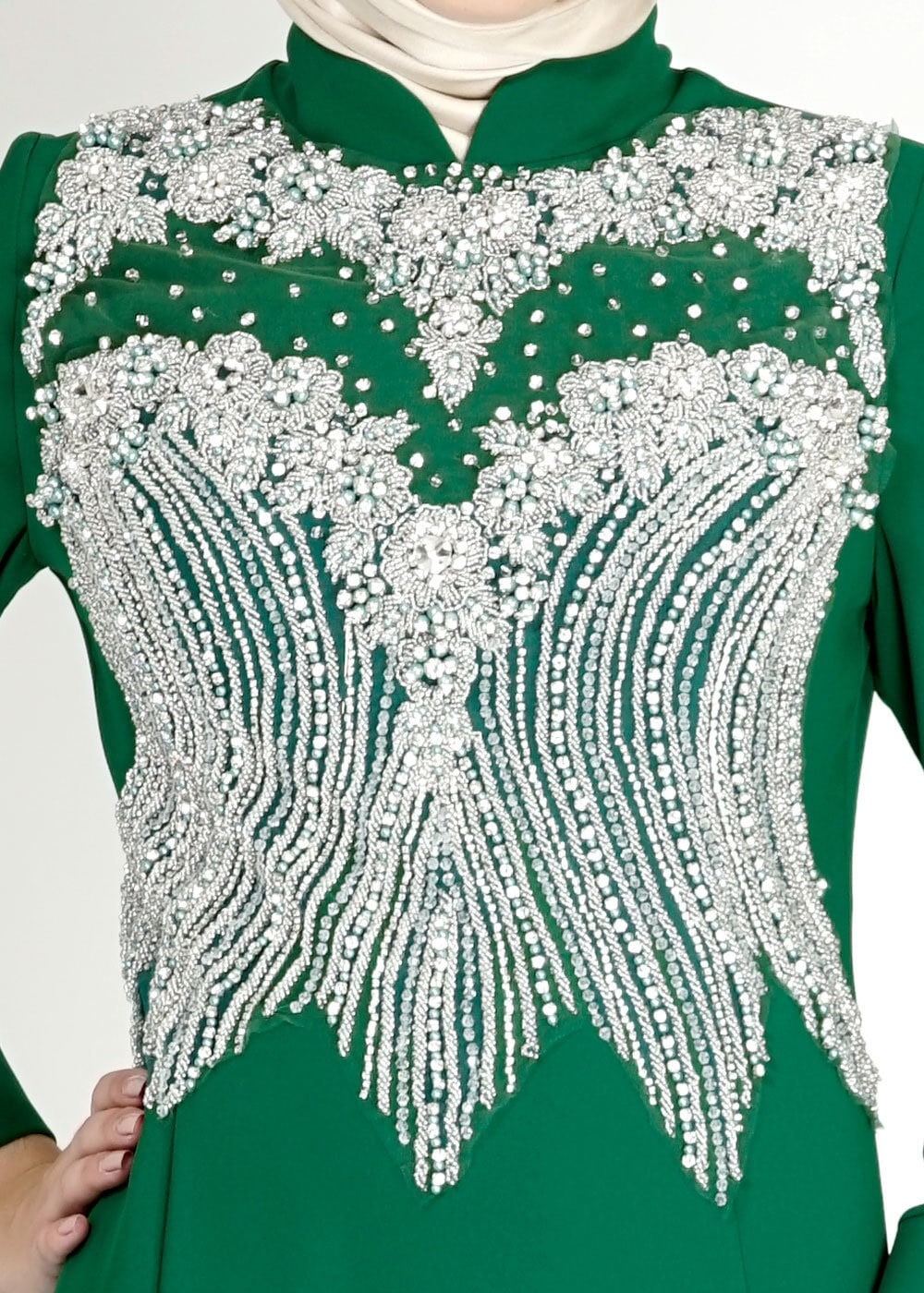 Tesettür giyim YEŞİL 5103 Suzana Tesettür Abiye