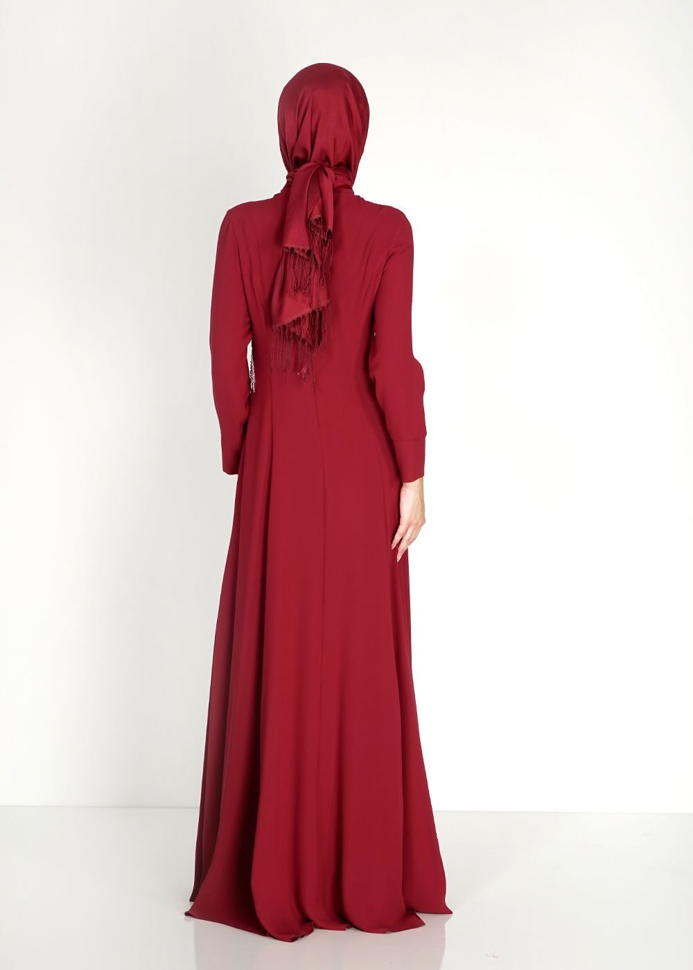 Tesettür giyim BORDO 5103 Suzana Tesettür Abiye