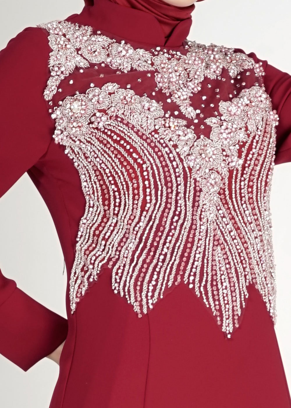 Tesettür giyim BORDO 5103 Suzana Tesettür Abiye