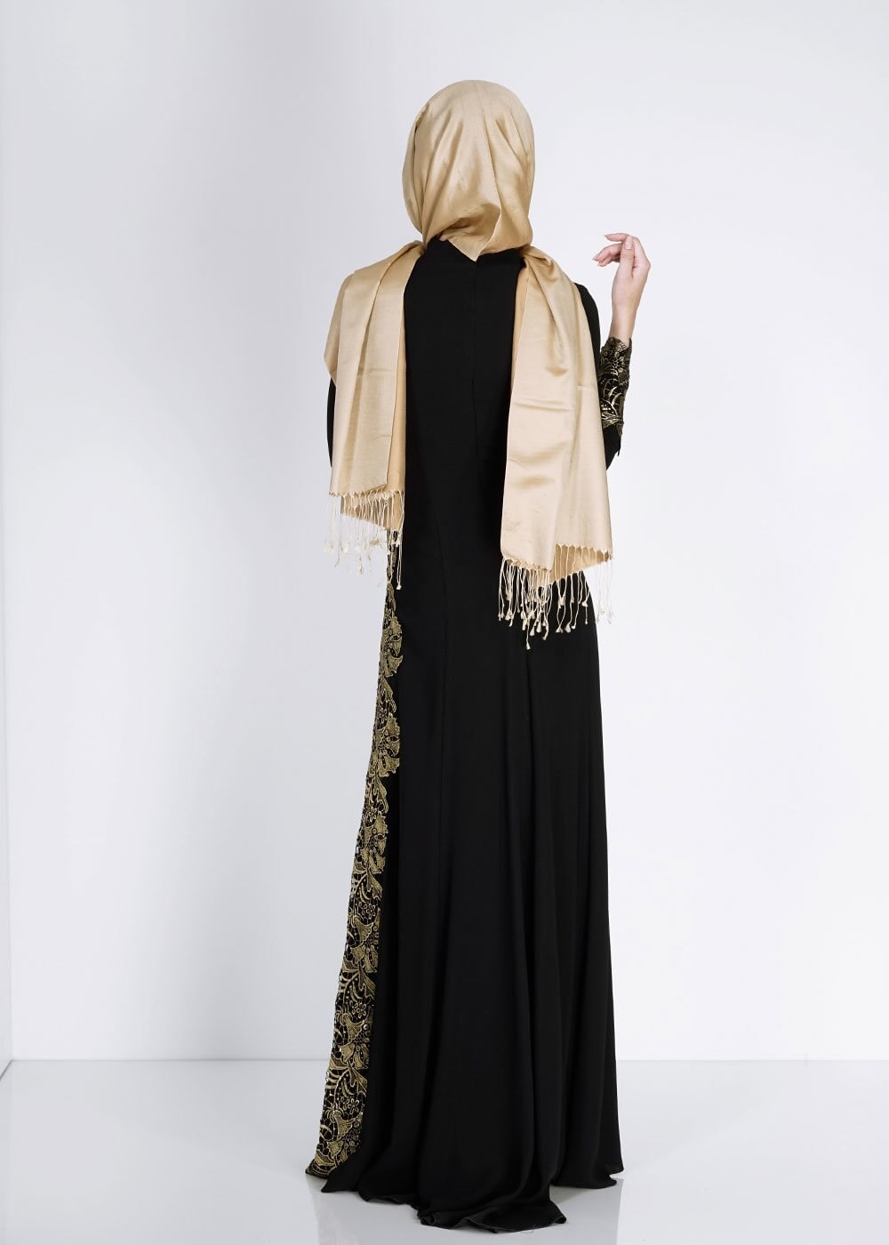 Tesettür giyim SİYAH 5107 Suzanna Tesettür Abiye