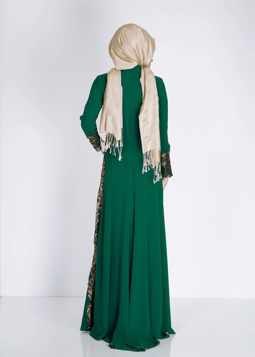 Tesettür giyim YEŞİL 5107 Suzanna Tesettür Abiye