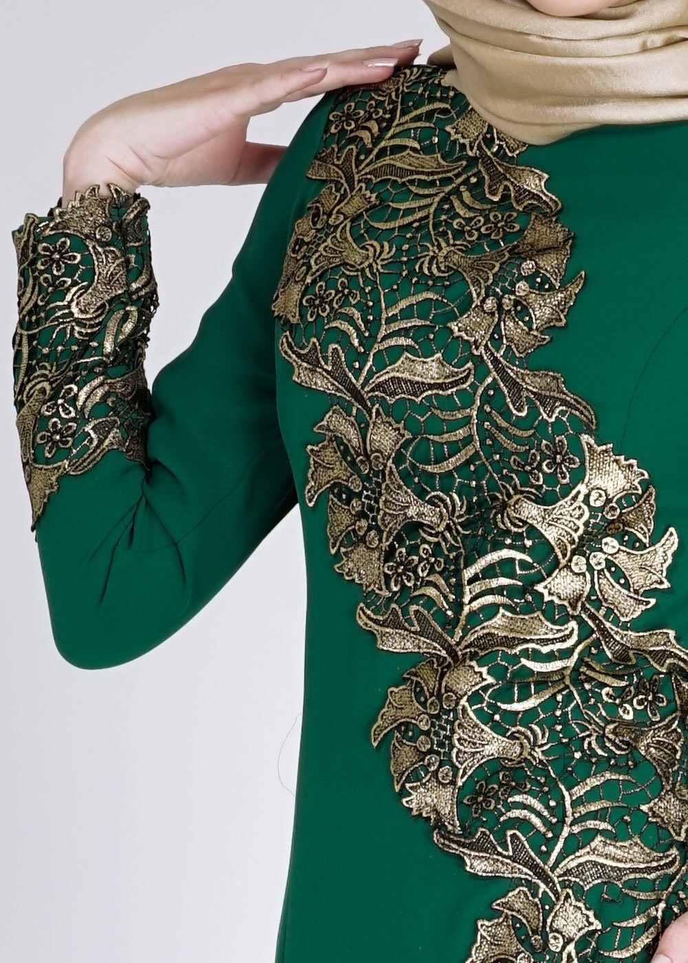 Tesettür giyim YEŞİL 5107 Suzanna Tesettür Abiye