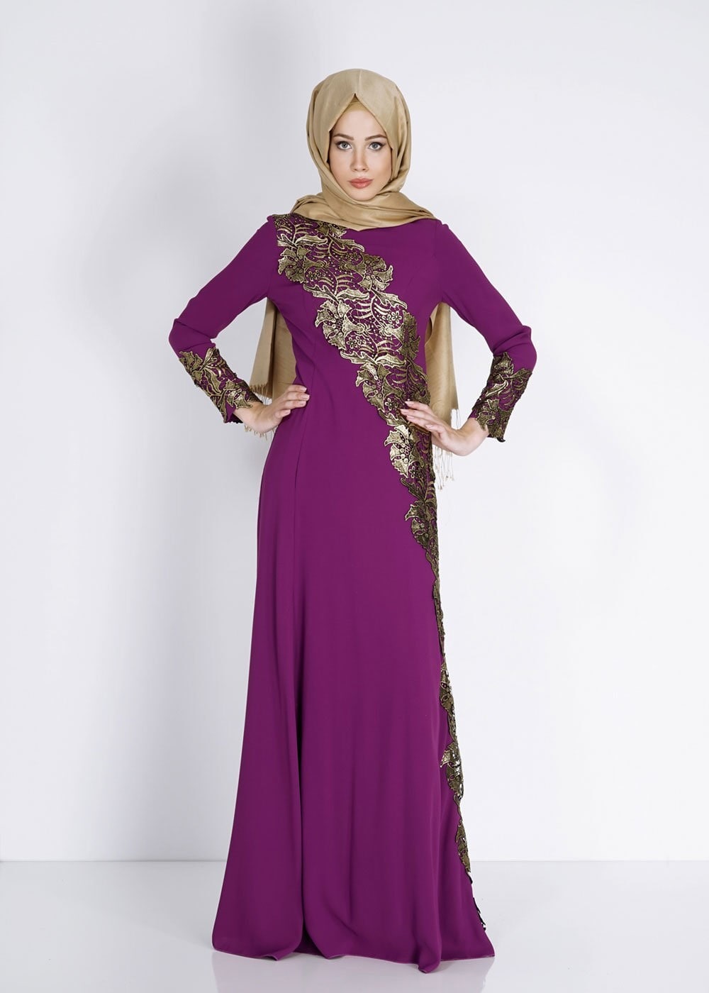 Tesettür giyim MOR 5107 Suzanna Tesettür Abiye