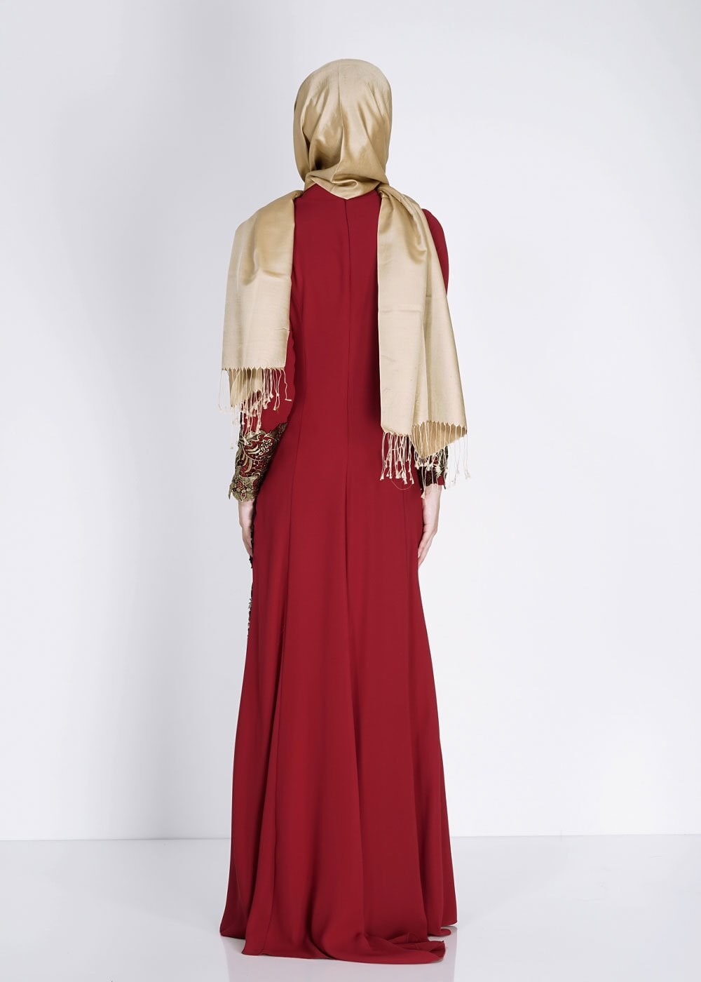 Tesettür giyim BORDO 5107 Suzanna Tesettür Abiye
