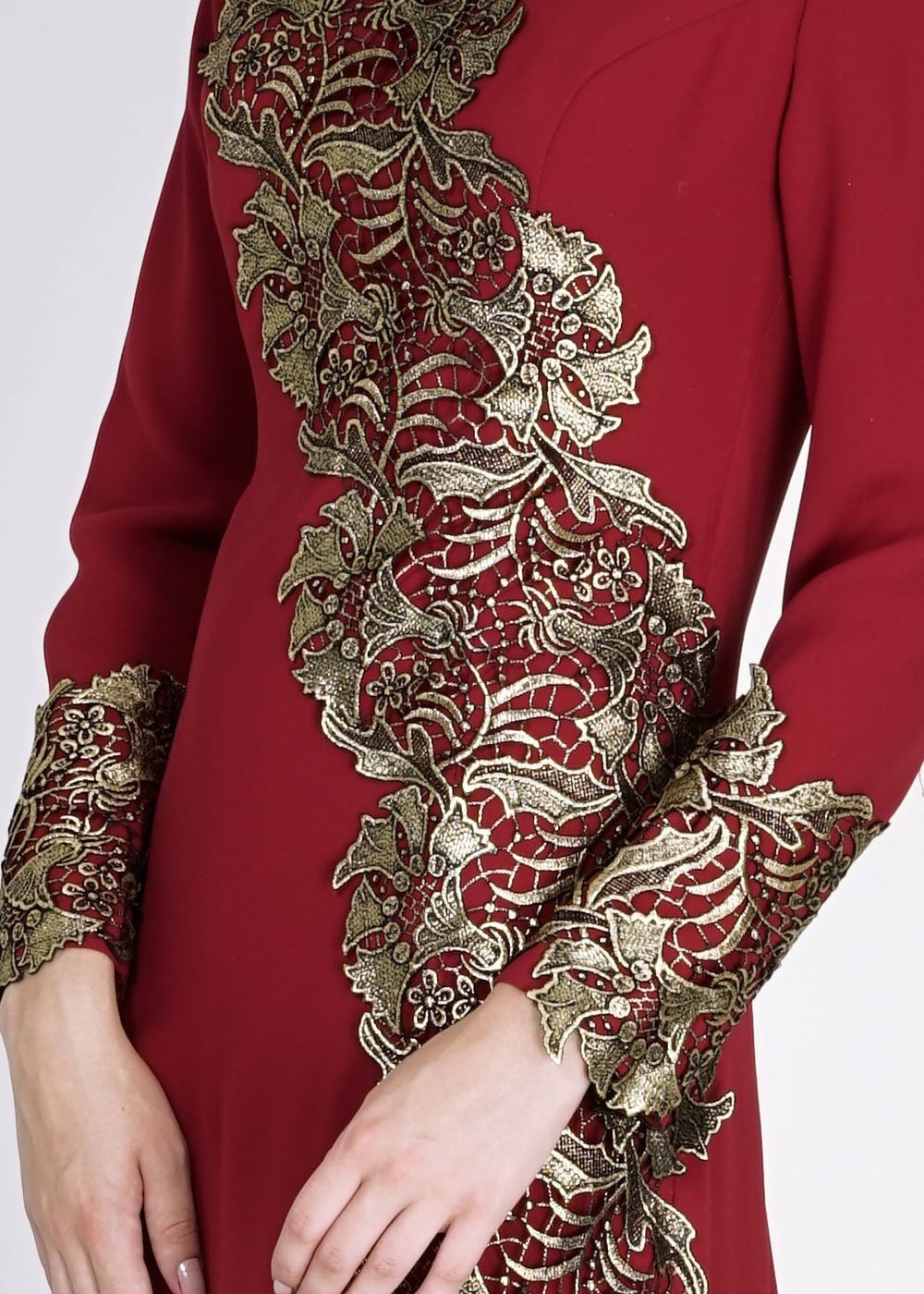 Tesettür giyim BORDO 5107 Suzanna Tesettür Abiye