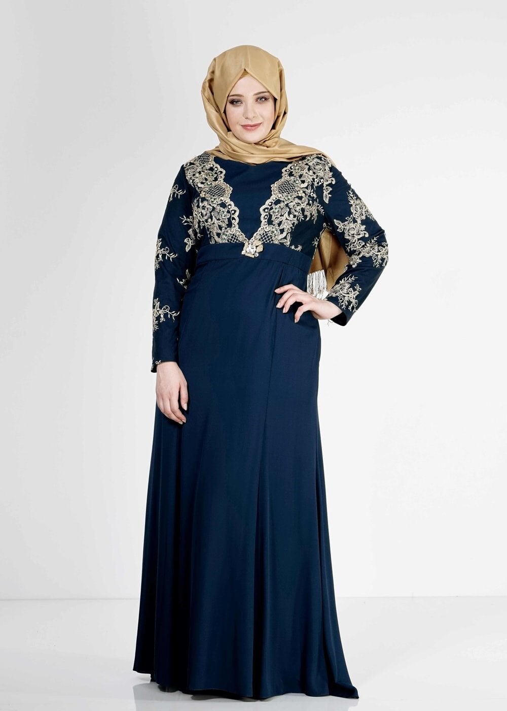 Tesettür giyim LACİVERT 5116 Sisley Tesettür  Abiye