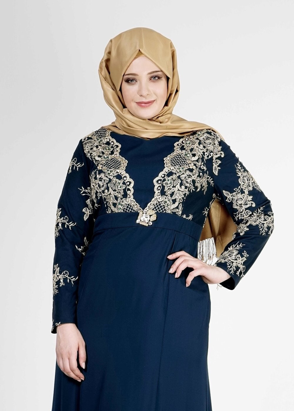 Tesettür giyim LACİVERT 5116 Sisley Tesettür  Abiye