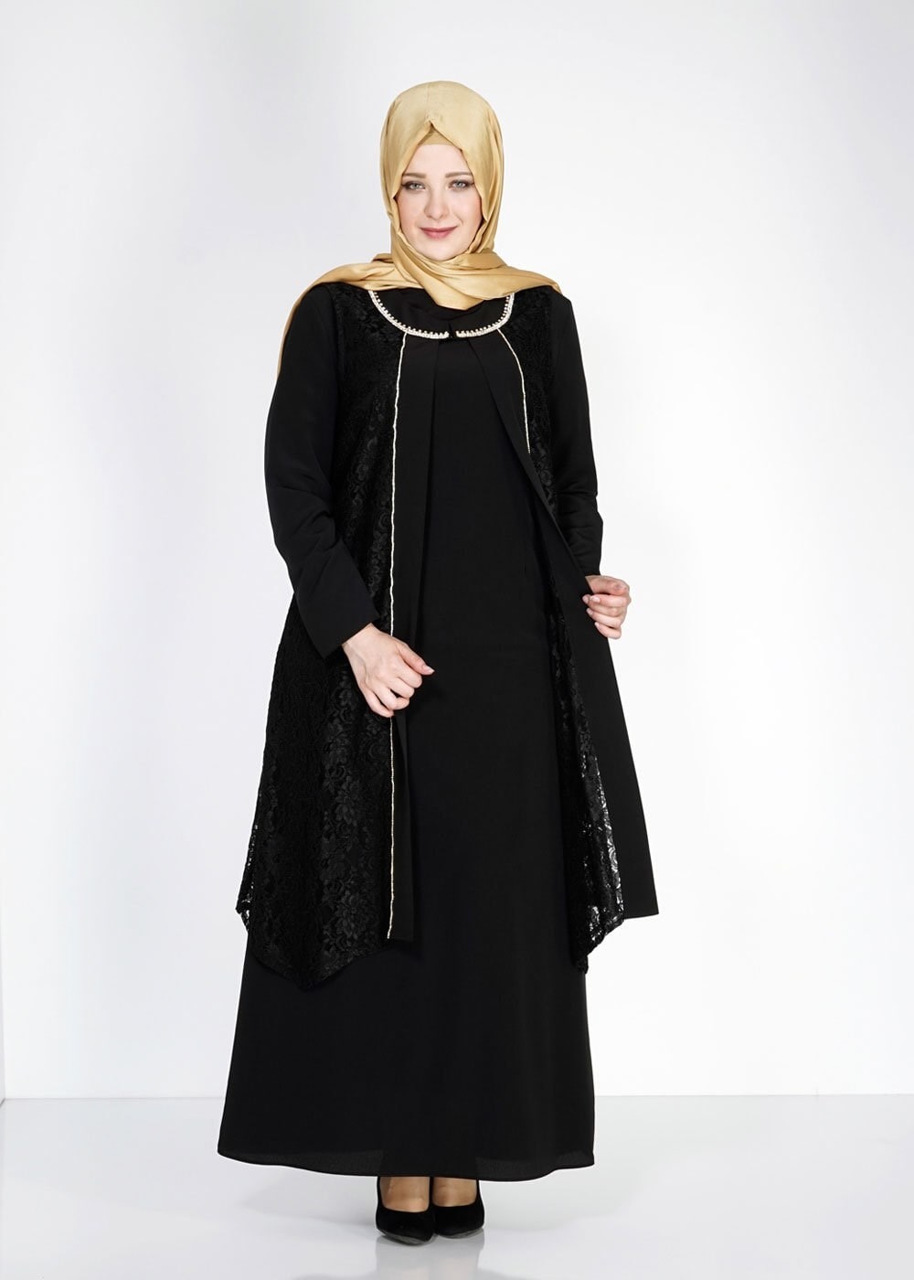 Tesettür giyim SİYAH 5118 Criss Tesettür Abiye