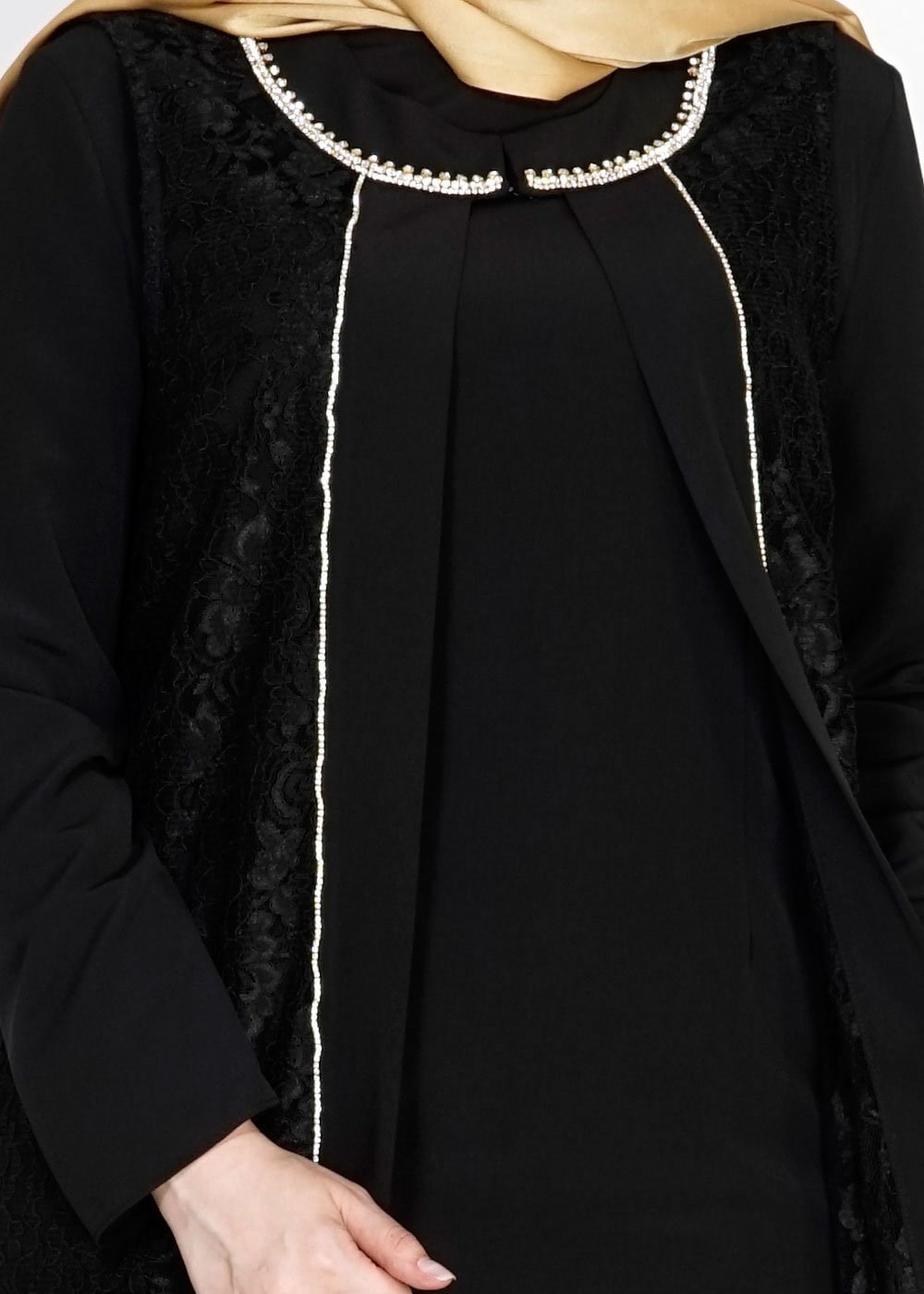 Tesettür giyim SİYAH 5118 Criss Tesettür Abiye