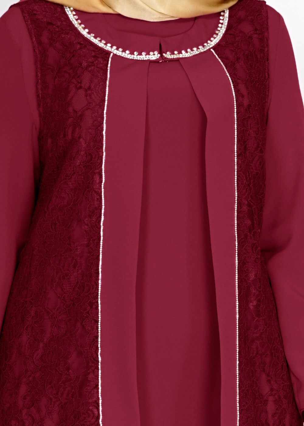 Tesettür giyim BORDO 5118 Criss Tesettür Abiye