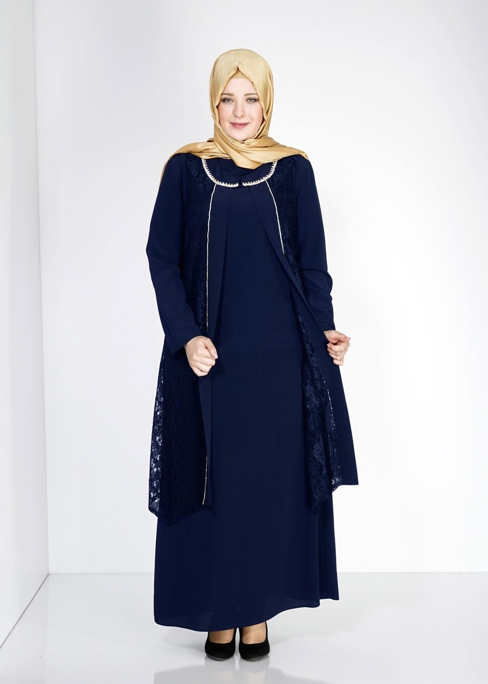 Tesettür giyim LACİVERT 5118 Criss Tesettür Abiye