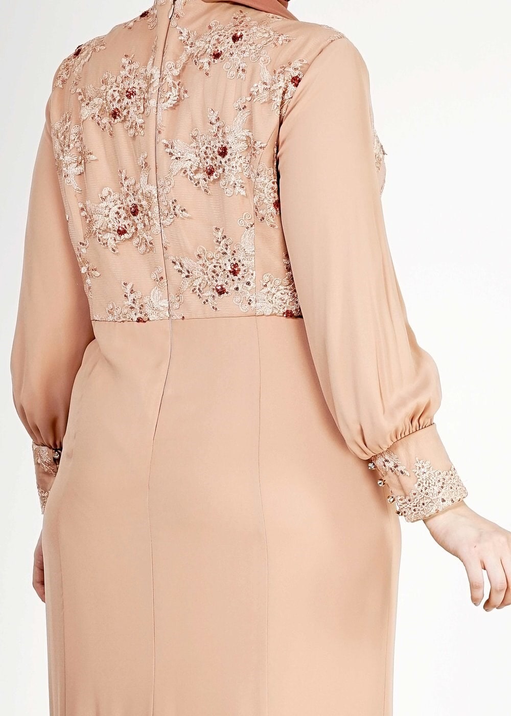 Tesettür giyim BEJ 5123 Mango Crep Tesettür Abiye