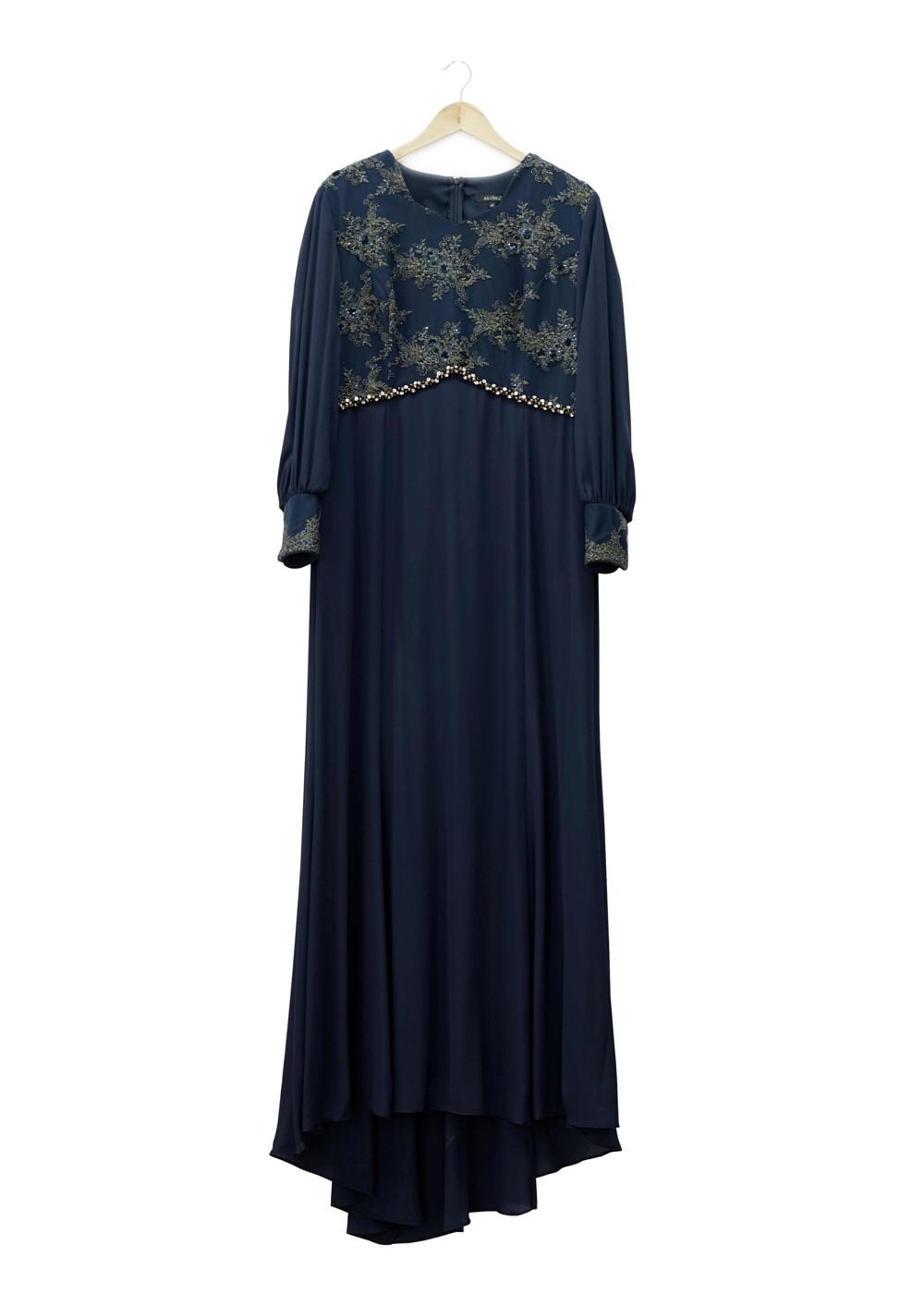 Tesettür giyim LACİVERT 5123 Mango Crep Tesettür Abiye