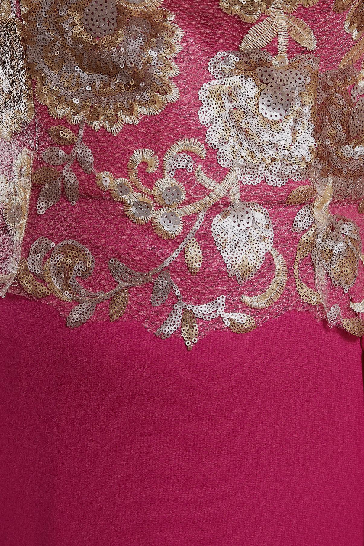 Tesettür giyim FUŞYA DESENLİ KREP ABİYE ELBİSE 5129