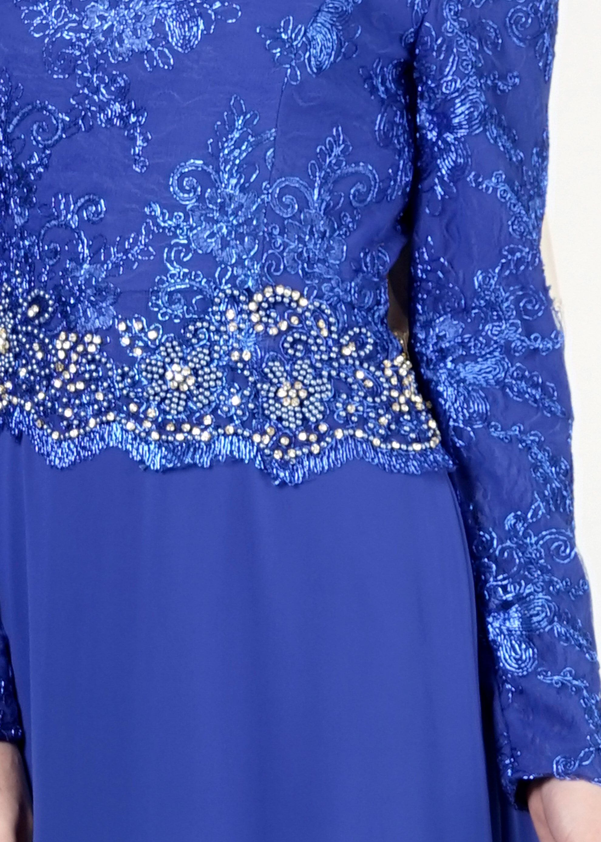 Tesettür giyim LACİVERT 5144 New Multi Şifon Tesettür Abiye 38/44(38) TEK40