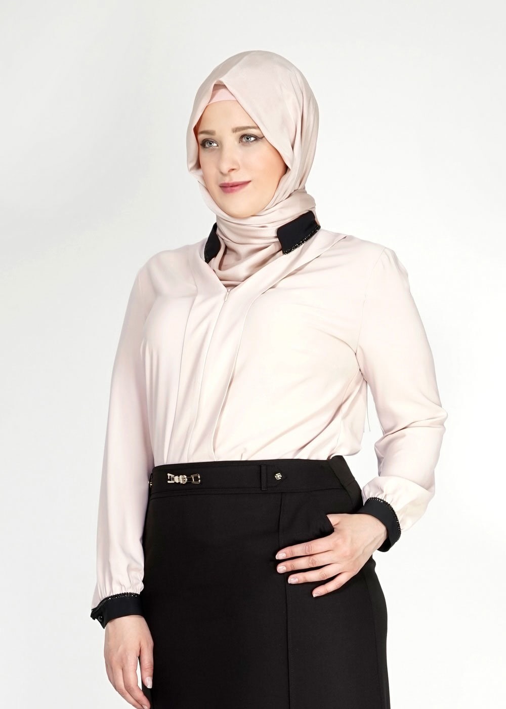 Tesettür giyim BEJ 2455 Lora Tesettür Bluz