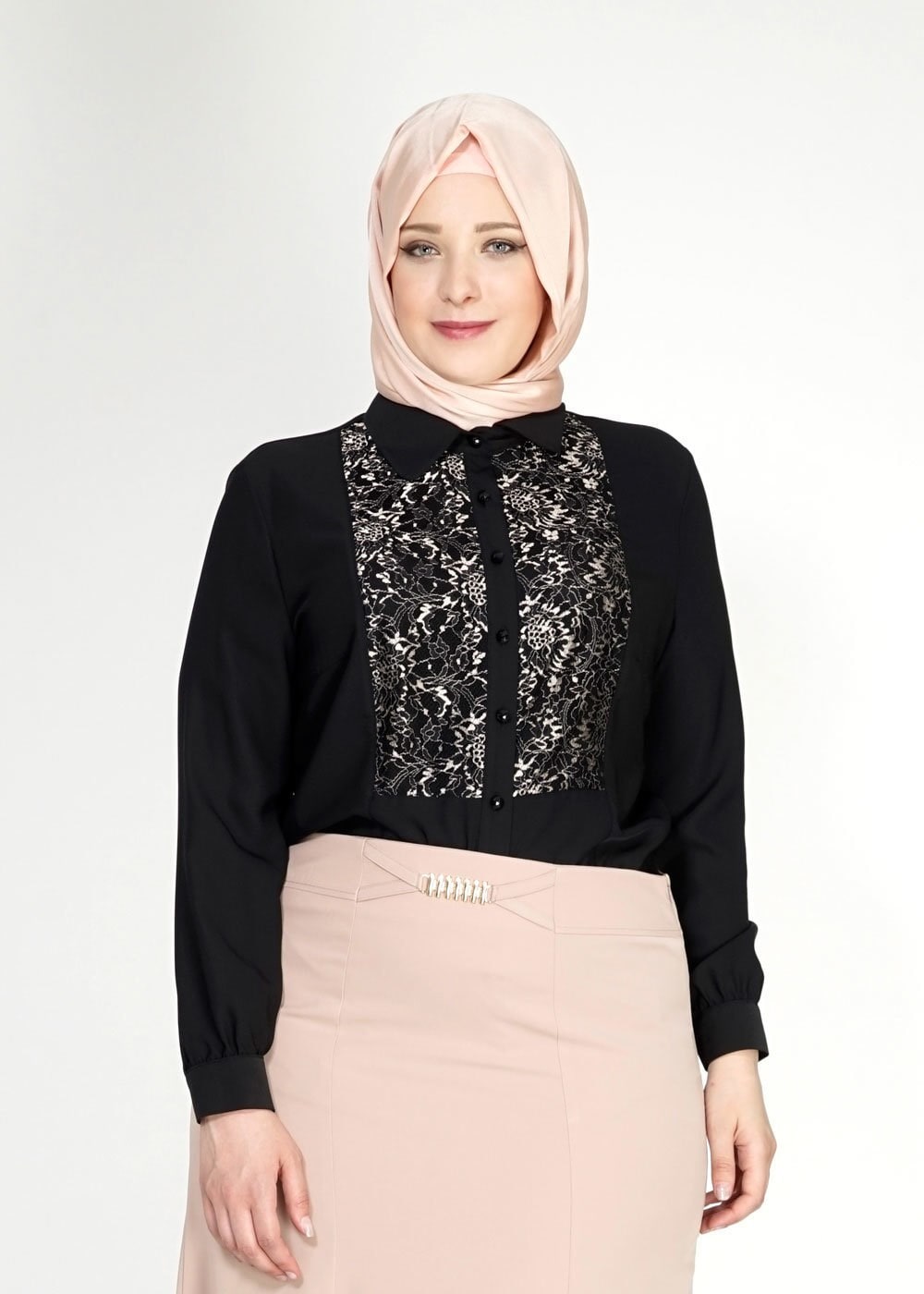 Tesettür giyim SİYAH 2472 Lora Tesettür Bluz