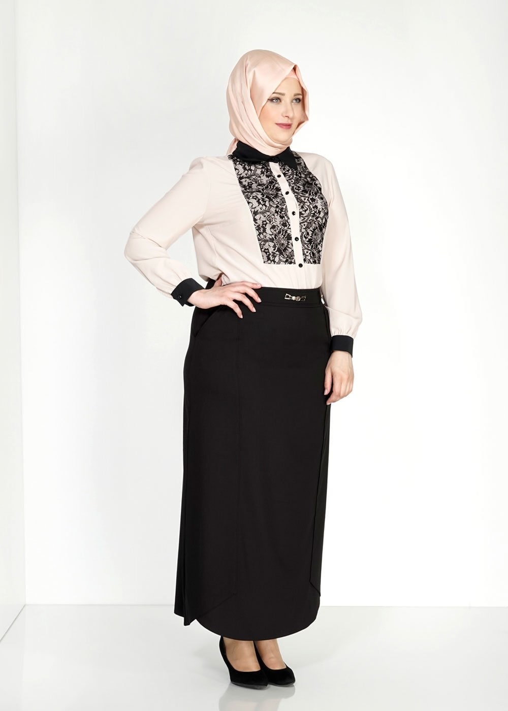 Tesettür giyim BEJ 2472 Lora Tesettür Bluz